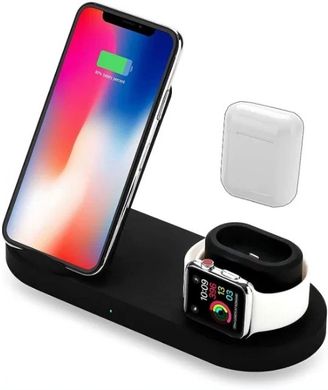 Подставка 4 в 1 для зарядки Apple Watch, AirPods, iPhone и iPad - Черная