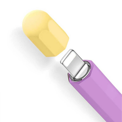 Силиконовый чехол для Apple Pencil 1 - фиолетовый с розовым