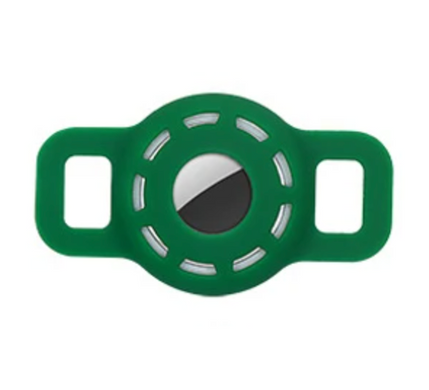 Cиліконовий чохол на вузький нашийник для AirTag - Темно-зелений