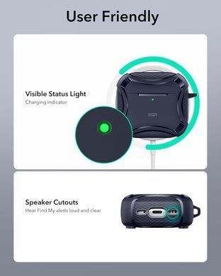 Чехол ESR Cyber Tough Case (HaloLock) with MagSafe для AirPods 4 - Navy Blue