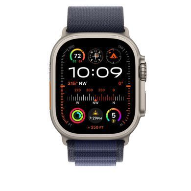 Ремінець Apple 49mm Navy Alpine&nbsp;Loop -&nbsp;Large - Natural Titanium Finish (MXM03)