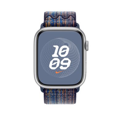 Ремешок Apple Nike Sport Loop Watch 45mm Game Royal/Orange (MTL53)