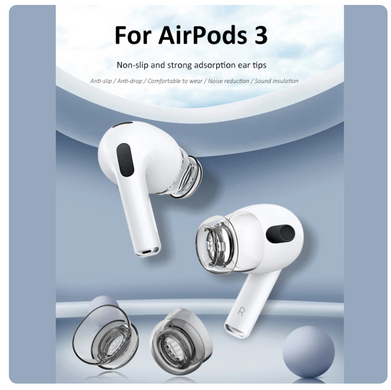 Накладки поліуретанові вакуумні чорні для AirPods 3 / 4 - Розмір S
