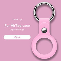 Розовый силиконовый брелок для AirTag