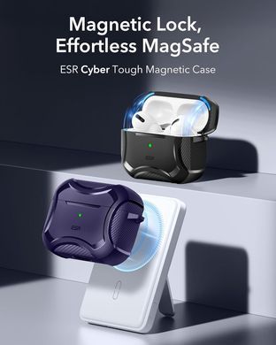 Чохол ESR Cyber Tough Case (HaloLock) with MagSafe для AirPods 4 - Purple