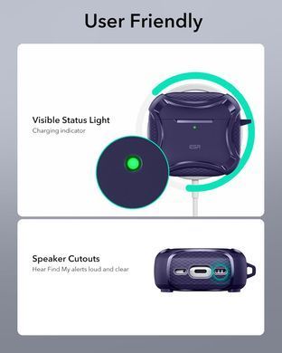 Чохол ESR Cyber Tough Case (HaloLock) with MagSafe для AirPods 4 - Purple