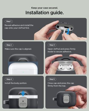 Чехол Spigen Nano Pop for AirPods Pro 3 Case Secure Locking Clip Embedded - Black Sesame