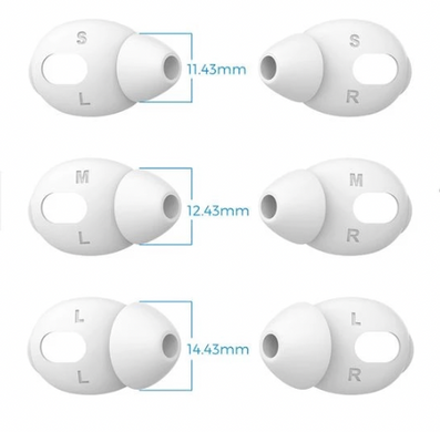 Комплект белых силиконовых вакуумных накладок для AirPods 3