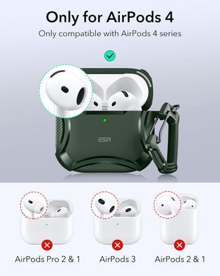 Чехол ESR Cyber Tough Case (HaloLock) with MagSafe для AirPods 4 - Green