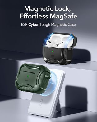 Чехол ESR Cyber Tough Case (HaloLock) with MagSafe для AirPods 4 - Green