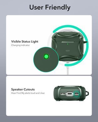 Чехол ESR Cyber Tough Case (HaloLock) with MagSafe для AirPods 4 - Green