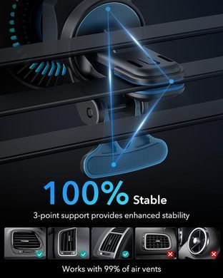 Автомобільна зарядка ESR Wireless Car Charger with CryoBoost (HaloLock) - Black