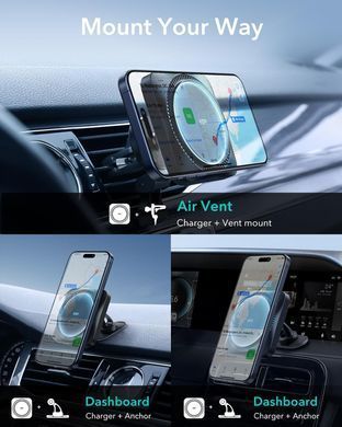 Автомобільна зарядка ESR Wireless Car Charger with CryoBoost (HaloLock) - Black