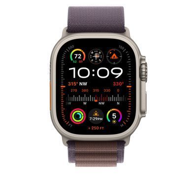 Ремешок Apple 49mm Indigo Alpine Loop - Large - Natural Titanium Finish (MT5R3)