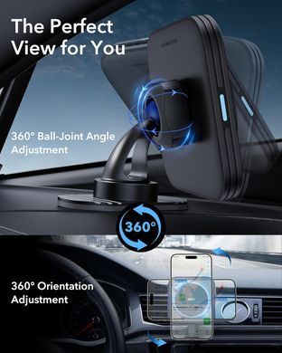 Автомобільна зарядка ESR Magnetic Wireless Car Charger(Halolock) - Black