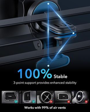 Автомобільна зарядка ESR Magnetic Wireless Car Charger(Halolock) - Black