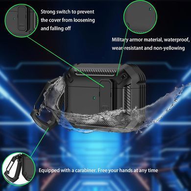 Чохол захисний з карабіном для Apple AirPods Pro 3 - Чорний