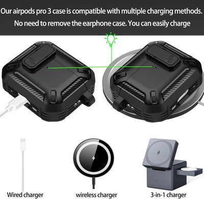 Чохол захисний з карабіном для Apple AirPods Pro 3 - Чорний
