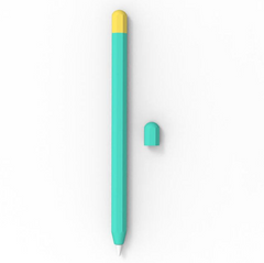 Силиконовый чехол для Apple Pencil 1 - бирюзовый с желтым