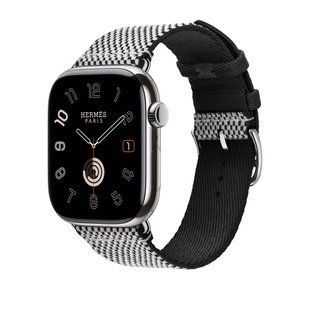 Ремінець Apple&nbsp;Watch Herm&egrave;s - 46mm Noir/&Eacute;cru Toile H Single Tour (MDFL4)