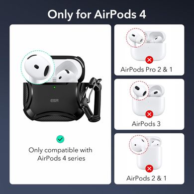 Чехол противоударный с магнитом MagSafe для AirPods 4 - Черный