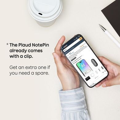Клипса и магнитное крепление Lunar Silver для PLAUD NotePin / NotePin S