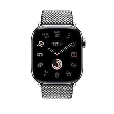 Ремінець Apple&nbsp;Watch Herm&egrave;s - 46mm Noir/&Eacute;cru Toile H Single Tour (MDFL4)