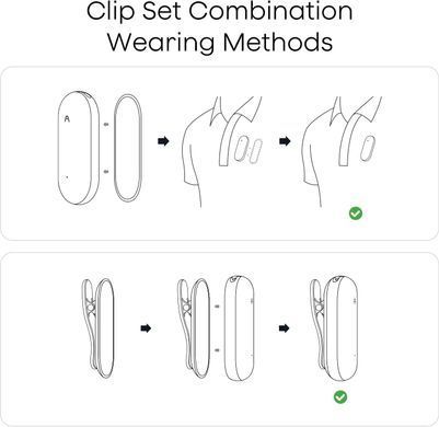 Клипса и магнитное крепление Lunar Silver для PLAUD NotePin / NotePin S