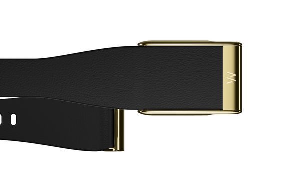 Ремешок Whoop LeatherLuxe Tapered Band | Black with Gold L/XL для Whoop 5.0 One/Peak/MG Life