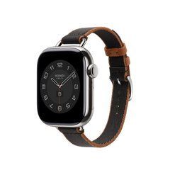 Ремешок Apple Watch Herm&egrave;s - 42mm Noir/Gold Twill Jump Attelage Single Tour (MXJE3)