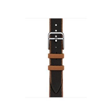 Ремінець Apple Watch Herm&egrave;s - 42mm Noir/Gold Twill Jump Attelage Single Tour (MXJE3)