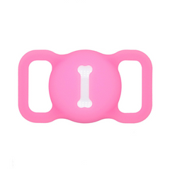 Силиконовый чехол для AirTag на ошейник для собак - Розовый-люминесцентный