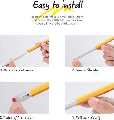 Чехол силиконовый карандаш для Apple Pencil 2 / Pro - Желтый