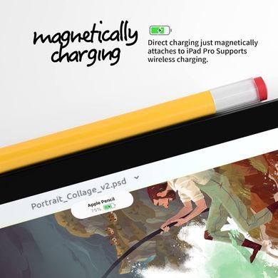 Чехол силиконовый карандаш для Apple Pencil 2 / Pro - Желтый