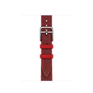 Ремінець Apple Watch Herm&egrave;s - 42mm Rouge Grenat/Vermillon Twill Jump Attelage Single Tour (MXJF3)