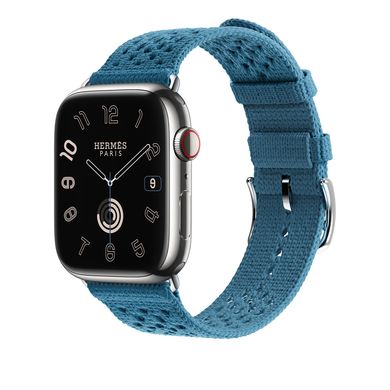Ремешок Apple Watch Hermès Bleu Jean Tricot Single Tour - 45mm (MWPA3)
