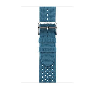 Ремінець Apple Watch Herm&egrave;s Bleu Jean Tricot Single Tour - 45mm (MWPA3)