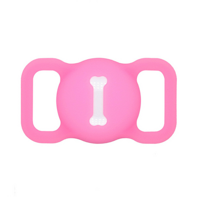 Силіконовий чохол для AirTag на нашийник для собак - Рожевий-люмінесцентний