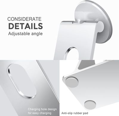 Підставка алюмінієва з магнітом MagSafe (new design) для iPhone - Срібляста