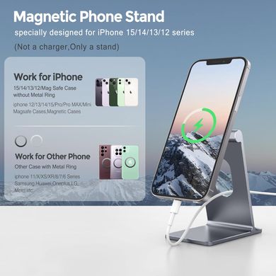 Підставка алюмінієва з магнітом MagSafe (new design) для iPhone - Космічно сіра
