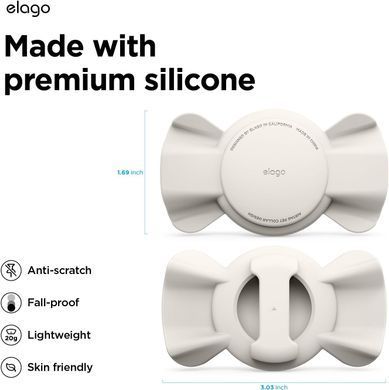 Чохол силіконовий для AirTag на нашийник Elago Pet Ribbon Case - Stone