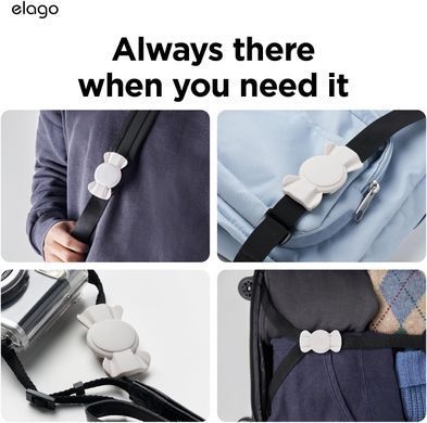 Чохол силіконовий для AirTag на нашийник Elago Pet Ribbon Case - Stone